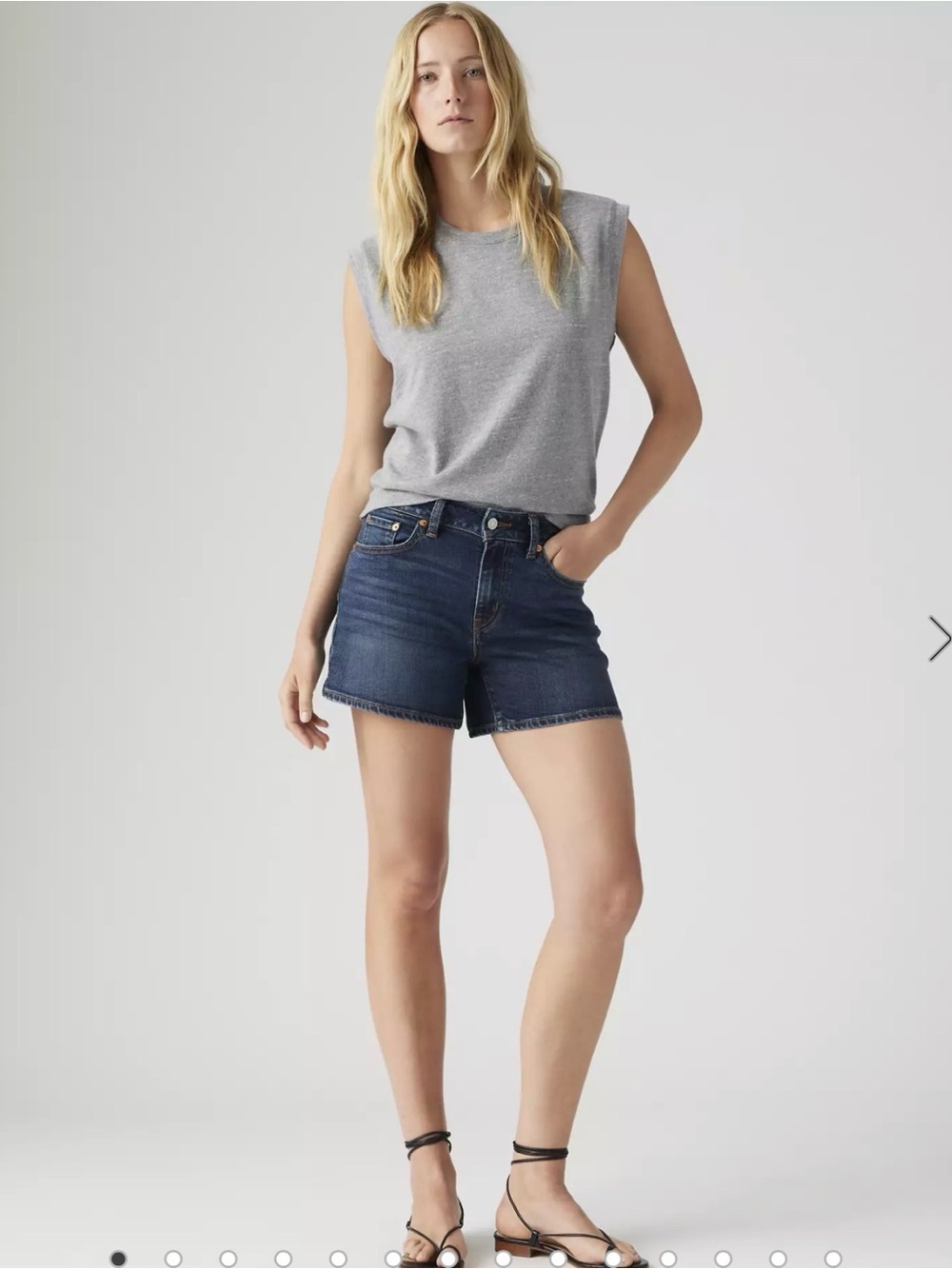 Levi’s Women’s A Line Shorts Dark Wash - Picture 6 of 6